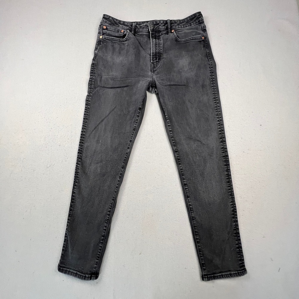 American Eagle Airflex+ Skinny Jeans Mens 34x34 Black Faded Stretch Casual Denim